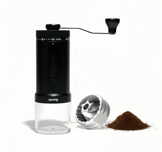 Ceving Manual Coffee Grinder, 60g Capacity, 40 External Settings, High-Precision Stainless Steel Burrs, ABS Body