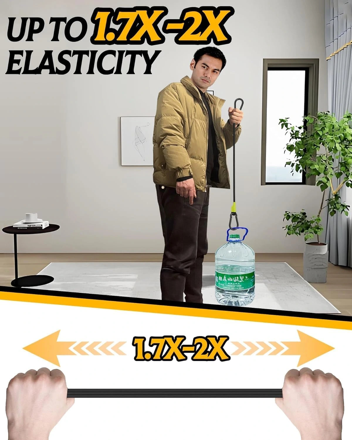 LuckyStraps 8-Pack 190 lbs Heavy Duty Bungee Cords with Carabiner Hooks