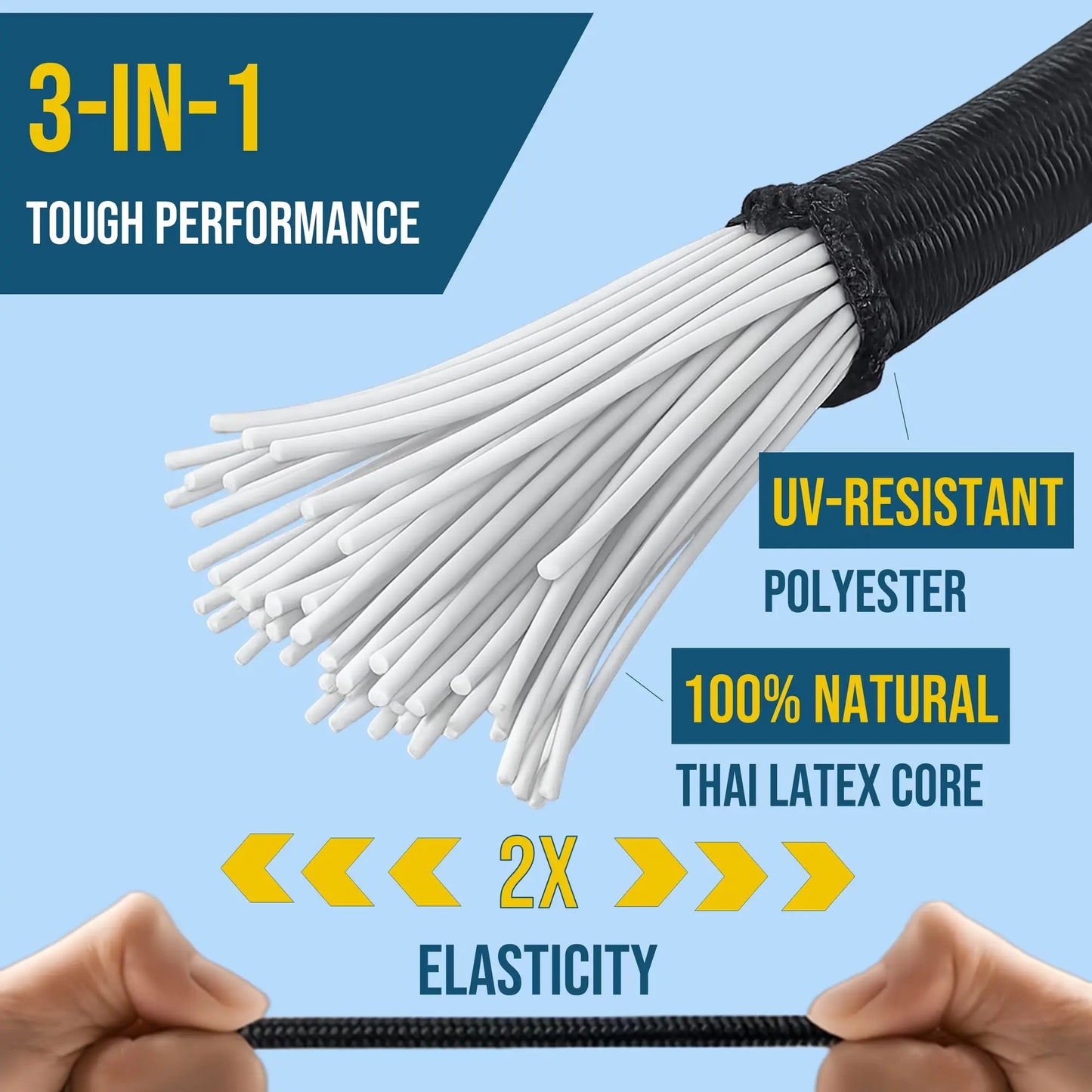 🔥 Lucky Straps 8-Pack 18" Adjustable Carabiner Bungee Cords with Hooks, Heavy Duty, UV-Resistant Elastic Straps for Truck, Camping, Motorcycles, Bikes & Cargo Securing🔥